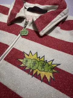 【希少】ヒスミニ ラメボーダー ジップパーカー 110cm バックロゴ 日本製