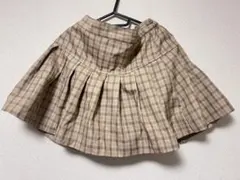 ベージュ系チェック キュロットスカート