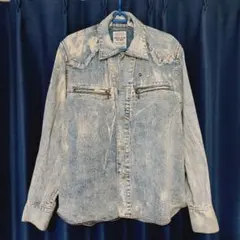 NICOLE CLUB FOR MEN　ヴィンテージ風ウエスタンデニムシャツ