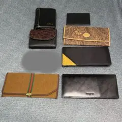 レザーと布製財布セット