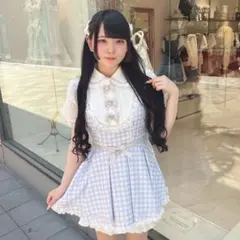 lilLilly pain リボンプリーツチュニック BLUE ブルー - メルカリ