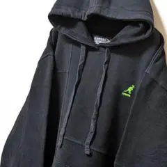 カンゴール ロゴ刺繍 スウェットパーカー ブラック 黒 L 古着