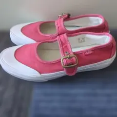 VANS ヴァンズ 赤 バレリーナシューズ バックル付きメリージェーン 23cm