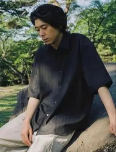 希少 ウール100% LIDNM WOOL MICRO CHECK SHIRTのサムネイル