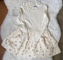 プチバトー　ワンピース　ゴールド星柄