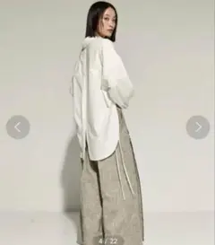 STUDIOUS Oversize 4way Shirt ホワイト ストライプのサムネイル