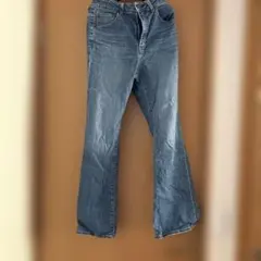 GUダークブルーフレアデニムパンツ