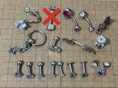 ㉕【バラ売り可】14G ボディピアスまとめ シルバーカラー