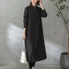 フロントボタンウエストマークワンピース
