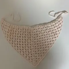 ぬいぐるみ用 淡いピンクのかぎ針編みバブーシュカ