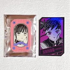 鬼滅の刃 ジャンプショップ スクエア缶バッジ ホロカード 栗花落カナヲ