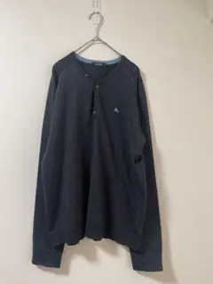 希少バーバリーブラックレーベル ヘンリーネック ニット 羊毛100% 3 グレー