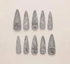 現品 ネイルチップ 量産型 地雷系 シズニルック y2k 韓国 ギャル クロム