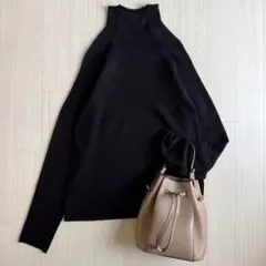 CLANE クラネ CLANE ROLL H/N KNIT TOPS 黒 M