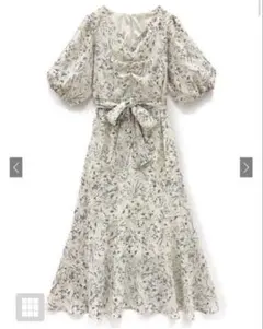 GRL リボンベルト付き花柄Vネックマーメイドワンピース[tw1001]