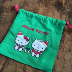 HELLO KITTY 巾着袋 緑色