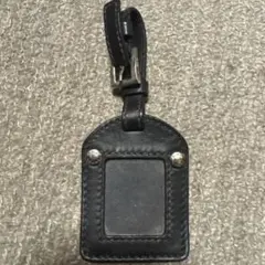 プラダ　PRADA 黒レザー　ラゲッジタグ　キーホルダー