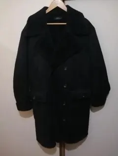 【未使用 黒 変形】完売 ZARA B-3 ボア ムートン ライダースジャケット