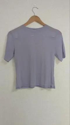 【GU】半袖シアーTシャツ 紫陽花パープル Sサイズ クルーネック 伸縮性有