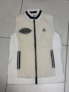ルコックゴルフ★フリースベストジレLホワイト