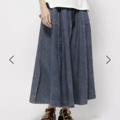 nikoand... ニコアンド ベルトフレアスカート インディゴデニム
