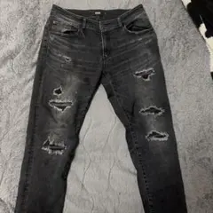AZUL ダメージ加工 ブラック スキニーパンツ L