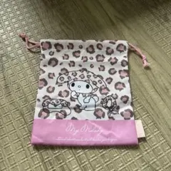 未使用 マイメロディ 巾着袋 レオパード柄 ピンク サンリオ
