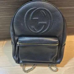 Gucci ブラックレザー リュックのサムネイル
