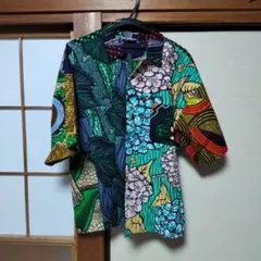 MALAIKA アフリカンバティック柄 半袖シャツ ユニセックス 新品 一点物のサムネイル