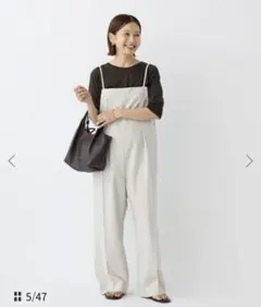 IENA 伊耶那 亞麻混連身褲 米色