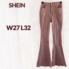 SHEIN ブーツカットデニム W27 L32 ピンク ズボン