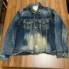 EDWIN ダメージ加工 デニムジャケット ダークブルー