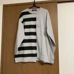ストライプデザイン 長袖カットソーDSC