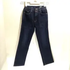 新品 ベルメゾン キッズ デイリーデニム ウエストゴム 濃紺 130
