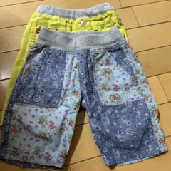 JUNK STORE 花柄デニムとイエローハーフパンツ 90