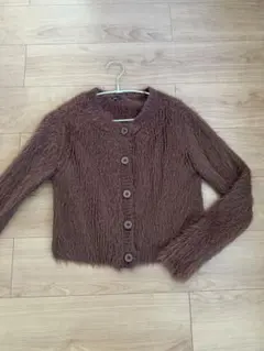 ZARA ファー風ブラウンカーディガン Mサイズ