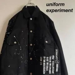 uniform experiment ペイントジャケット デニム 黒 3のサムネイル