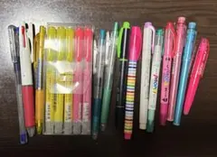 蛍光ペン、ボールペン18本セット