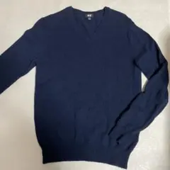 ユニクロ★Vネックニット セーター ネイビー M