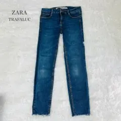 ザラ ZARA TRAFALUC スキニーパンツ デニム ジーンズ 裾フリンジ