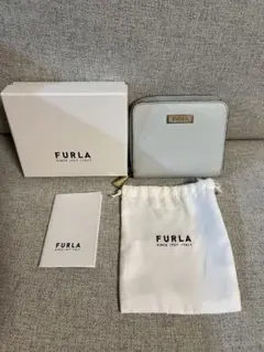 FURLA 二つ折り財布 ライトブルー