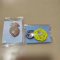 パイナップルと水引のブローチセット