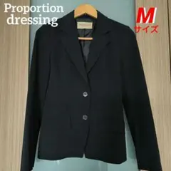 プロポーションボディドレッシング☆ストレッチ黒テーラードジャケット