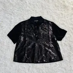 【新品未使用】エンポリオアルマーニ ティシャツ スパンコール 半袖 ブラック