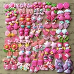 デコパーツ　ピンク系　50種類100個　セット②