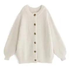 【GRL】ウール混ニットロングカーディガン（an1284）オフホワイト