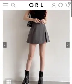 【GRL】インパン裏地付き ラップ風ミニスカート 【ai86】