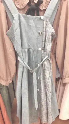 いろいろボタン❤️グレーチェックワンピース❤️ガーリー新品未使用❤️