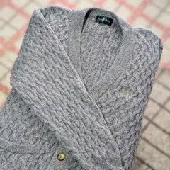 Polo Club ケーブルニットカーディガン グレー Lサイズ