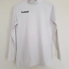 hummel　スポーツシャツ　サッカーインナー　白　ボーダー柄　裏起毛　Ｍ